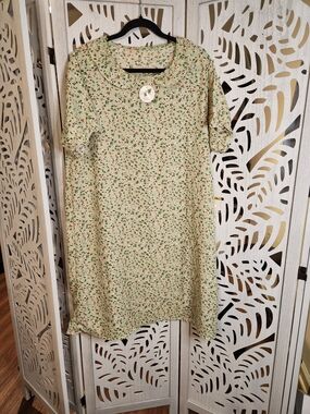 Light Green Floral Short Sleep Chemise